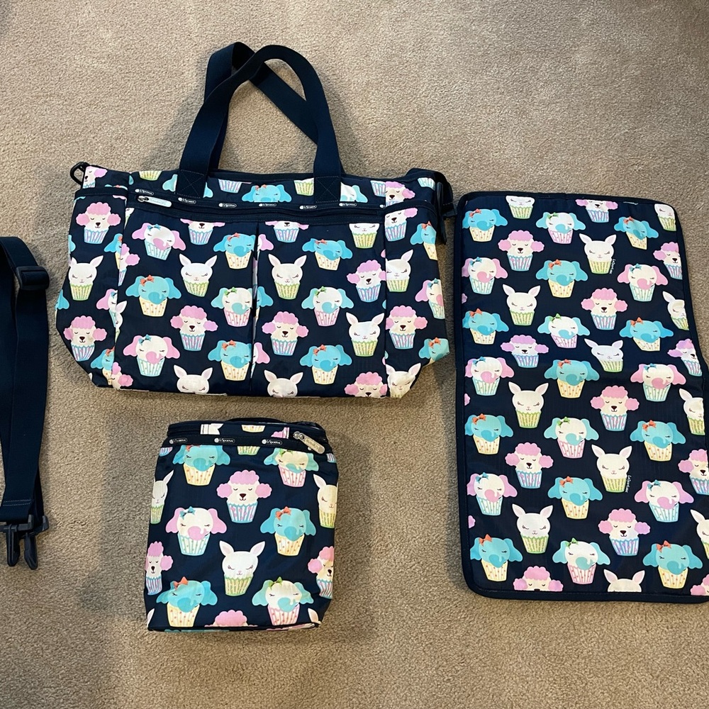 LeSportsac Ryan Baby Bag Diaper Tote Babycakes Blue